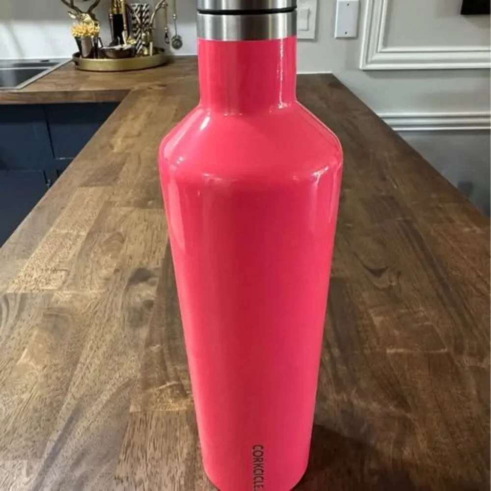 Corkcicle Coral Pink Stainless Steel Insulated Canteen Water Bottle 25 oz